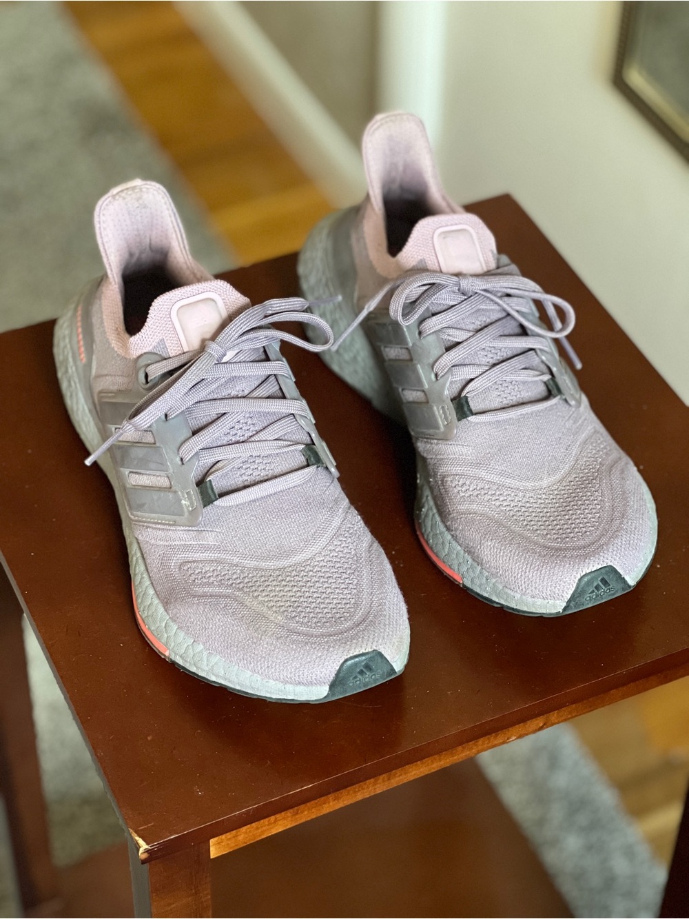 adidas Women's Lavender and Pink Knit Sneakers